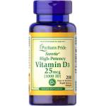 Puritan's Pride High-Potency Vitamin D3 1000 IU [200 Гел капсули]