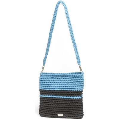 Justin Design háčkovaná crossbody kabelka Viktorie se šedou modrá