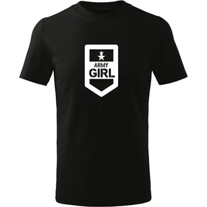 DRAGOWA детска тениска с къс ръкав Army Girl, черна (7129)