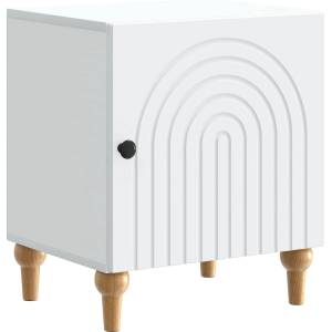 vidaXL Нощен шкаф Бяло 43 x 34, 5 x 50 см Инженерна дървесина (894105)