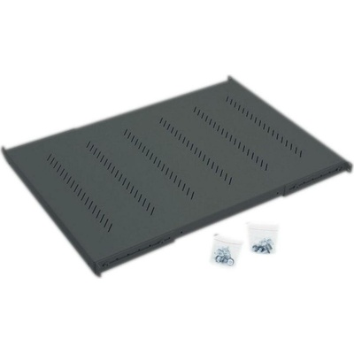 TRITON Police s perforací 19", 1U/750mm, nosnost 150kg, černá, RAB-UP-750-H4