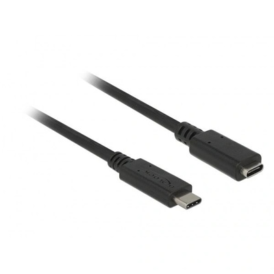 Delock USB Type-C щепсел> гнездо; 0, 5 м, черен удължител (DE85532)
