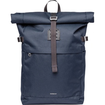Sandqvist Дневна раница Sandqvist Icon Rolltop Backpack 23 Daypack - Navy with Black Leather - размер One Size (502-9420-0811)
