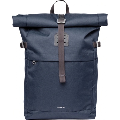 Sandqvist Дневна раница Sandqvist Icon Rolltop Backpack 23 Daypack - Navy with Black Leather - размер One Size (502-9420-0811)