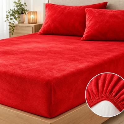 Top textil Prostěradlo Mikroplyš červené 140x200