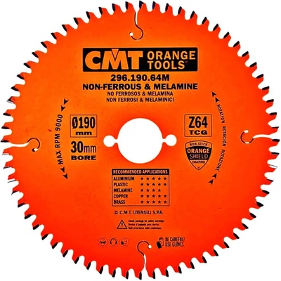 CMT Pilový kotouč na lamino, plast a neželezné kovy D190x2,8 d30 Z64 HM