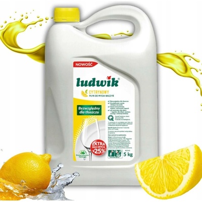 Ludwik Tekutý prostředek na mytí nádobí citron 5 l