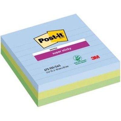 POST-IT Bloček Post-it Super Sticky OASIS, veľkosť 101x101 mm XL, linajkové, 3