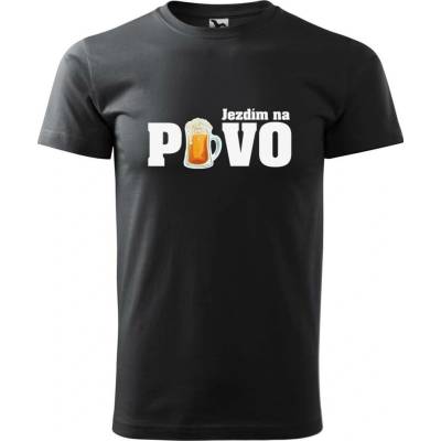 Dobrý Triko pánské tričko Jezdím na pivo Ebony grey