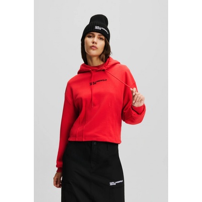 Karl Lagerfeld Jeans KLJ Relaxed Pinktuck Hoodie Pompeian Red