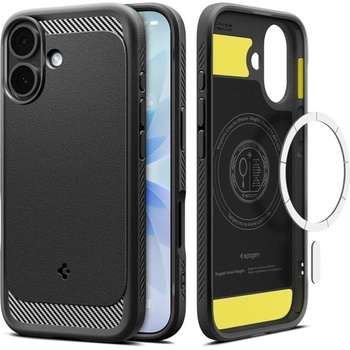 Spigen MagSafe Калъф за iPhone 17, Spigen Rugged Armor Case, Черен (ACS10367)