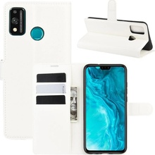 Pouzdro Litchi PU kožené peněženkové Honor 9X Lite - bílé