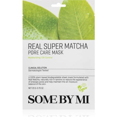 Some By Mi Clinical Solution Super Matcha Pore Care подхранваща платнена маска за стягане на порите и матов ефект 20 гр