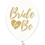 PartyDeco Балон - Прозрачен със златен надпис Bride to Be
