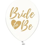 PartyDeco Балон - Прозрачен със златен надпис Bride to Be