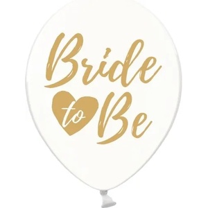 PartyDeco Балон - Прозрачен със златен надпис Bride to Be