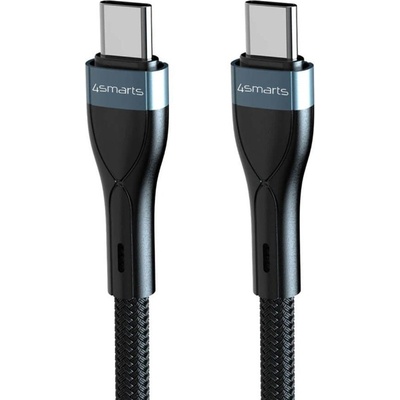 4smarts USB-C Кабел за iPhone, 4Smarts PremiumCord USB-C to USB-C 60W 1m, Черен (540429)