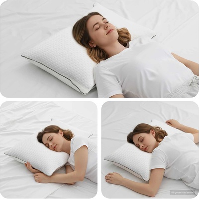 vidaXL Възглавница Shread за спане Бяло 70 x 50 x 18 см Мемори пяна (42020219)