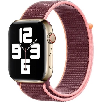 Apple Оригинална текстилна каишка за Apple Watch 42мм, 44мм, 45мм, 46мм, Ultra, Ultra 2 49мм - Apple Plum Sport Loop (розов-кафяв) (mya92zm/a)