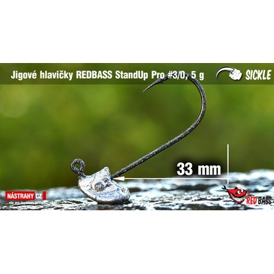 REDBASS Neváznoucí jigová hlava StandUp Pro Sickle vel.3 28 - 33mm 5g 5 ks