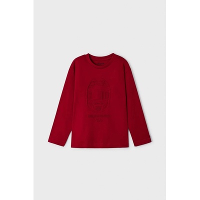 Mayoral detská bavlnená košeľa s dlhým rukávom červená