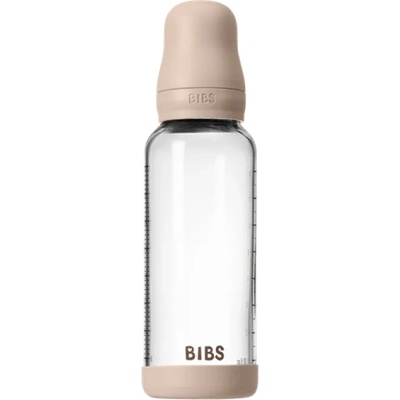 BIBS Стъклена бебешка бутилка Bibs - С каучуков биберон, 240 ml, Blush (5020244)