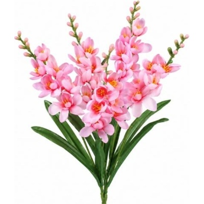 Umelá kytica frézie ružová 51 cm