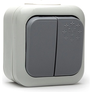 Naiden Kirov Ключ Сериен Евро НК, сх. 5, 10А, 250v, Открит монтаж, ip44, Сив (m019124)