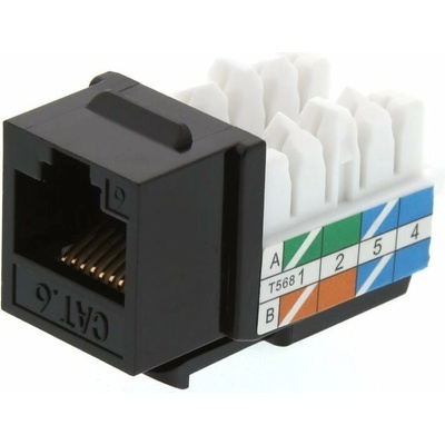 XtendLan Keystone jack RJ45, narážecí, CAT 6, UTP, černý KESWW6NNIZX