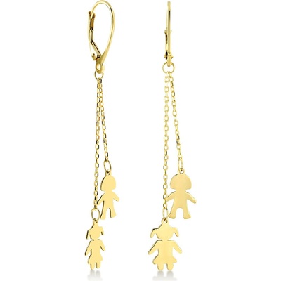 Lillian Vassago zlaté visiace náušnice dievčatko/chlapček LLV22-GER147Y