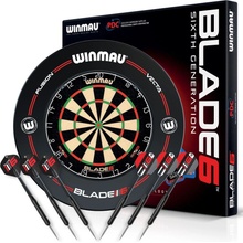 Winmau Blade 6, šedý surround, 2 sety šipek, startovací čára, výstup