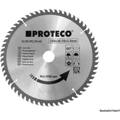 Proteco kotouč pilový SK 185x2,2x30 40z + redukce 30/20 mm 42.09-PK185-40