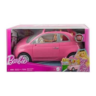 Mattel Barbie Fiat pre bábiky 500 ružové s bábikou