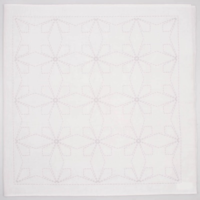 Hana-Fukin sashiko utěrka 34 × 34 cm "tessen", bílá
