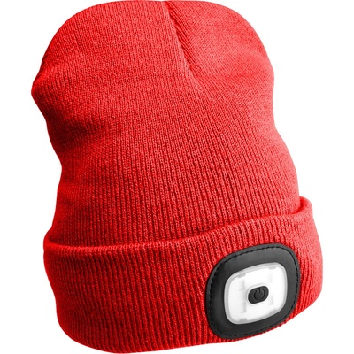 Sixtol Čiapka s čelovkou 45 lm, USB, uni, červená