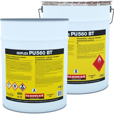 ISOMAT ISOFLEX-PU 560 BT - 2-zložková, polyuretán-bitúmenová hydroizolácia Farba: Čierna, Objem: 40 l