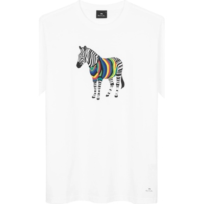 Ps paul smith Тениска PS PAUL SMITH Men's Regular Fit Zebra Print T-Shirt - White 01