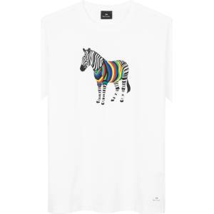 Ps paul smith Тениска PS PAUL SMITH Men's Regular Fit Zebra Print T-Shirt - White 01