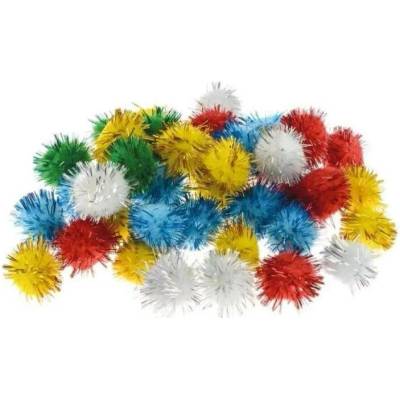 Brewis Metallické pomponky, mix, 2 cm, 40 ks – Brewis