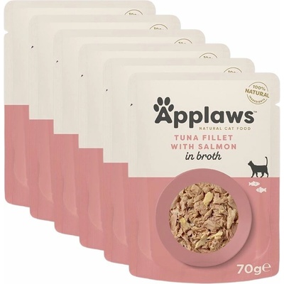 Applaws s tuňákem a lososem v vývaru 6 x 70 g