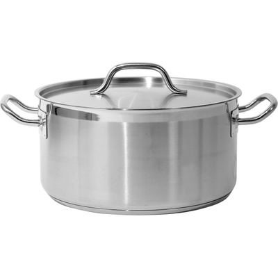 Yato Gastro Nízky hrniec s pokrievkou z nehrdzavejúcej ocele 32 x 16 cm, 12,9 l