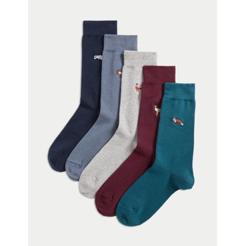 Marks & Spencer 5 чифта чорапи Cool & Fresh Woodland с висок дял памук Marks & Spencer многоцветна Marks & Spencer | Mnogotsveten | МЪЖЕ | 12-14