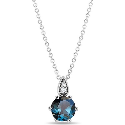 Klenota Náhrdelník z bieleho zlata s London topásom a diamantmi N0238432