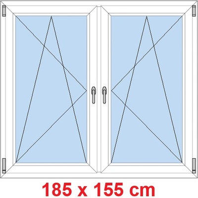 Soft Dvoukřídlé plastové okno 185x155 cm OS+OS se sloupkem Bílá