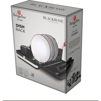 Berlinger Haus BH-889 Регулируема сушилня за съдове от колекцията Black Rose - черна, розово злато (BH-8891)