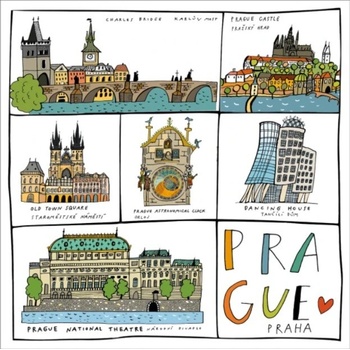 Pohlednice - Mapa Prahy