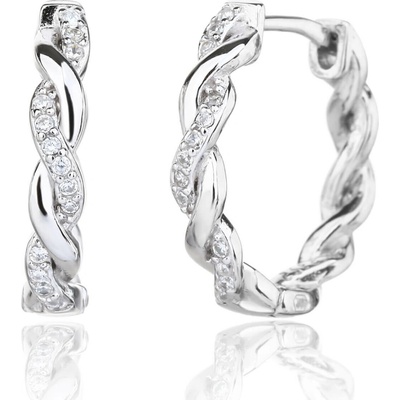 Bealio 14179 stříbrné náušnice TWIST zirkon 03-14179-4291
