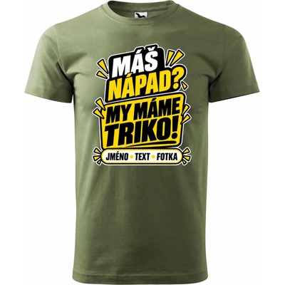 Dobrý Triko pánské tričko s vlastním motivem khaki