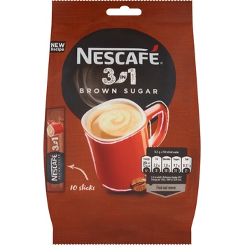 Nescafé 3v1 s trstinovým cukrom 10 x 16,5 g