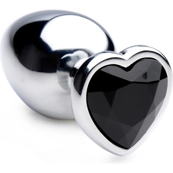 Image 1 of Booty Sparks Black Heart Gem Anal Plug Large